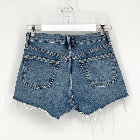 AGOLDE Parker Vintage Cut Off Denim Shorts Size 24 Lowkey Raw Hem - Picture 5 of 5
